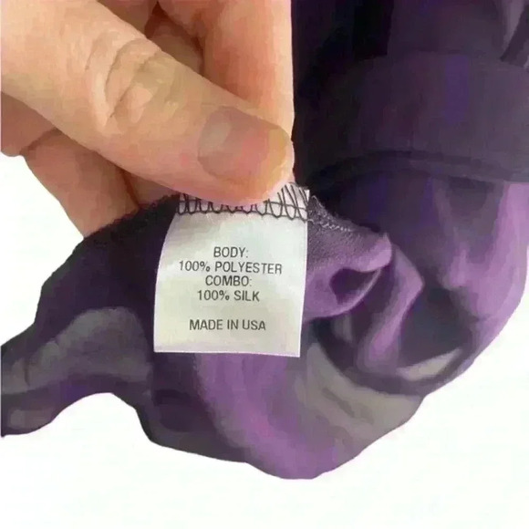 Lola & Sophie Silk Blend Mock Neck Halter Tie Purple Blouse Top Mini Dress XS - Picture 7 of 10